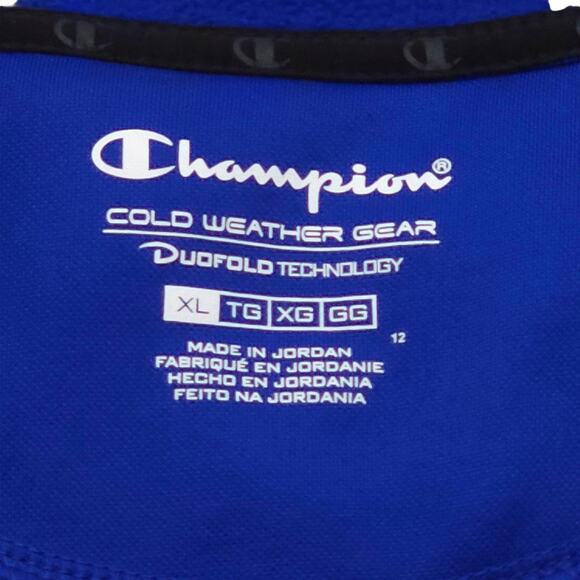 Champion Pullover Mens XL Blue 1/4 Zip Fleece Cold Weather Gear Duofold Tech - Picture 7 of 12